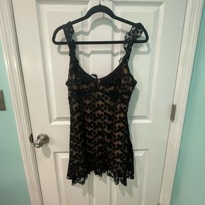 Black and cream floral dress from revolve